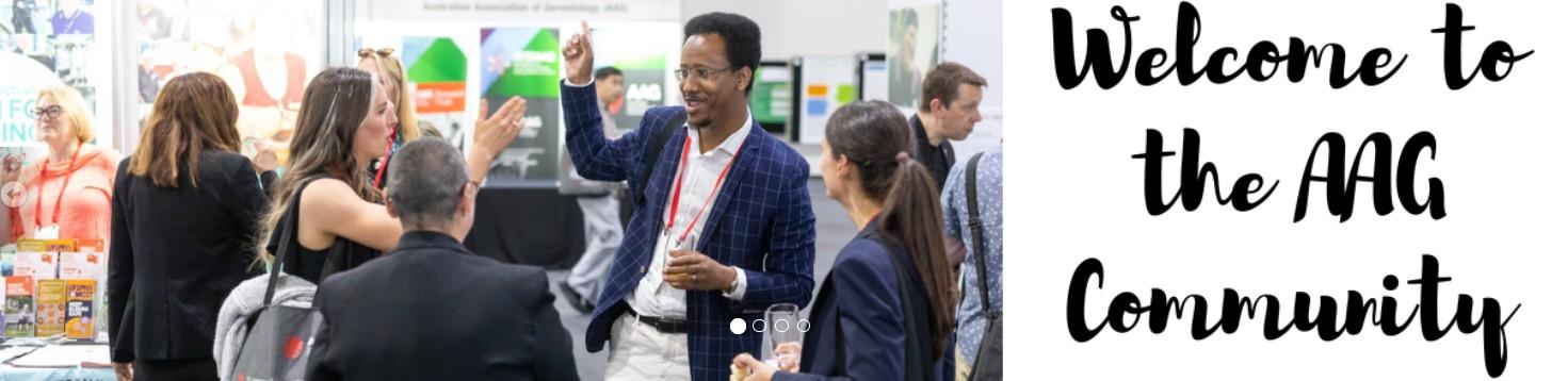 AAG Community banner with image of members networking at an AAG event